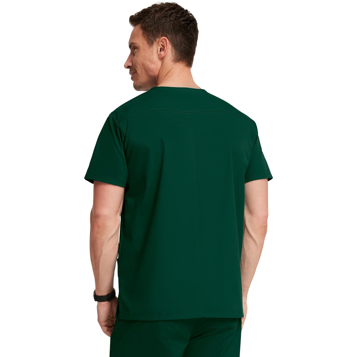 Men's EDS Signature V-Neck Scrub Top - Hunter Green (GH)