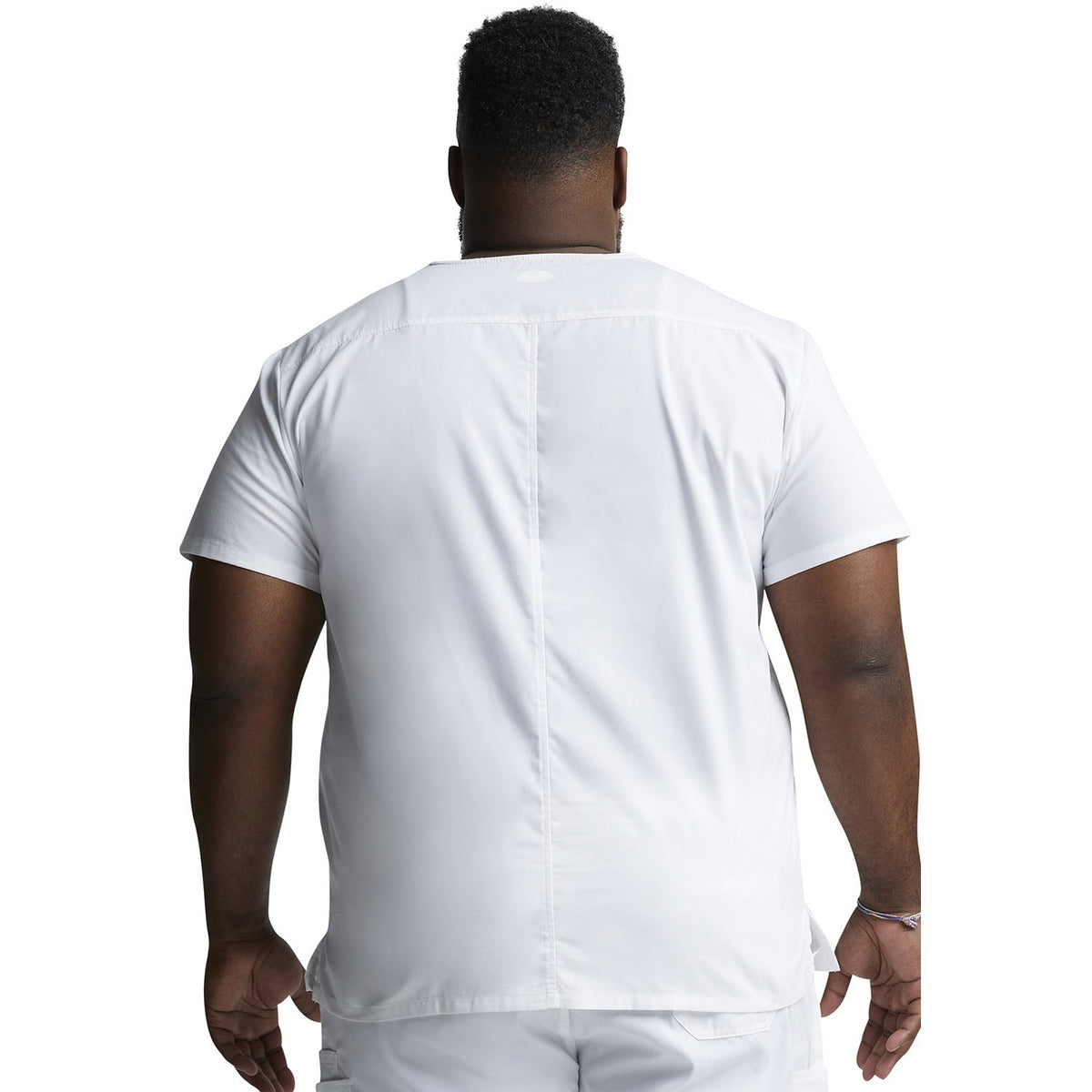 Men's EDS Signature V-Neck Scrub Top - White (DWH)