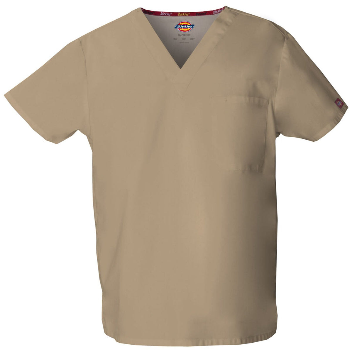 Unisex EDS Signature Tuckable V-Neck Scrub Top - Khaki (KHA)
