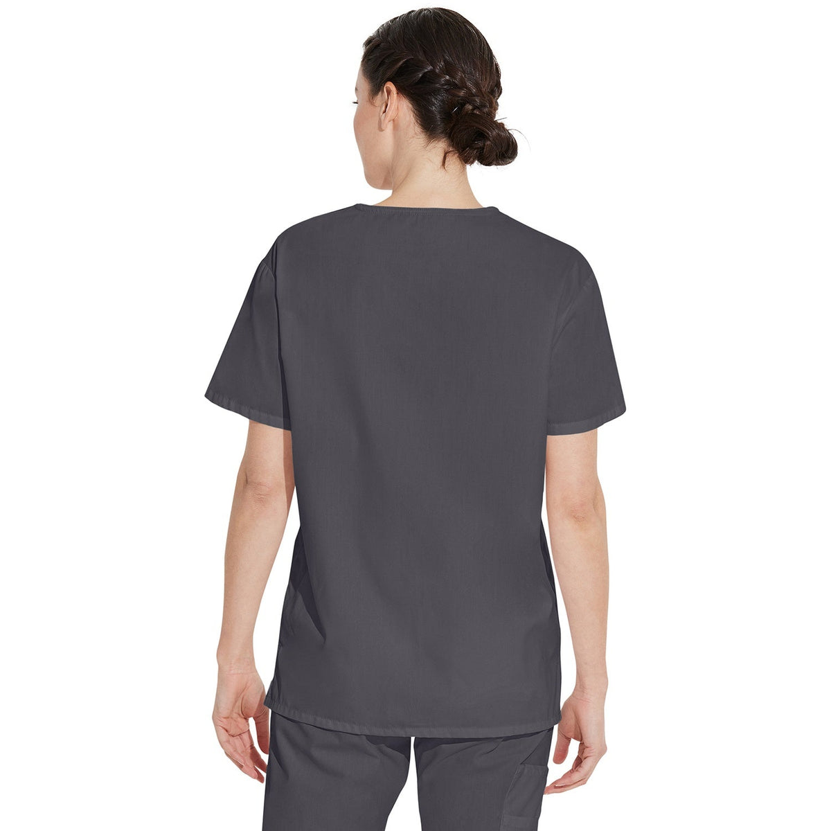 Unisex EDS Signature Tuckable V-Neck Scrub Top - Pewter Gray (PEW)