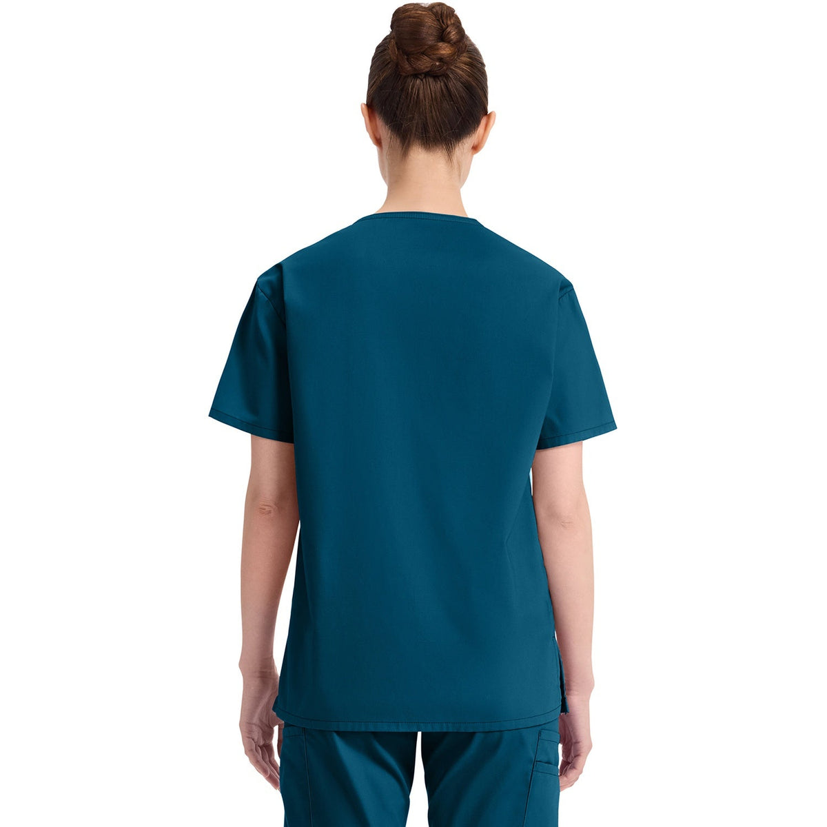 Women's EDS Signature V-Neck Scrub Top - Caribbean Blue (CRB)
