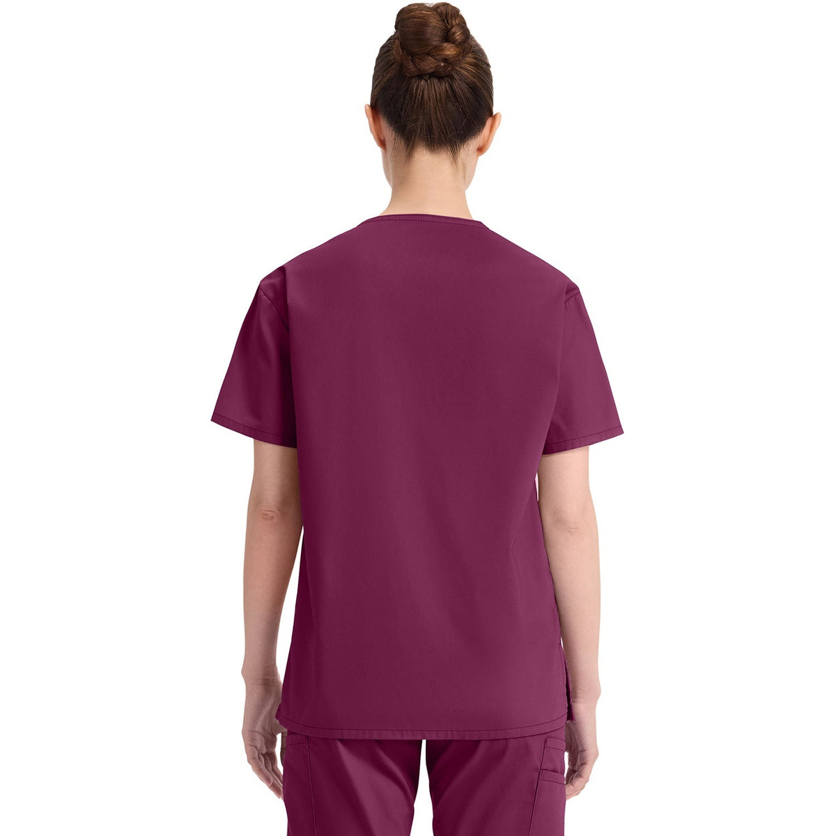 Women's EDS Signature V-Neck Scrub Top - Wine (WIN)