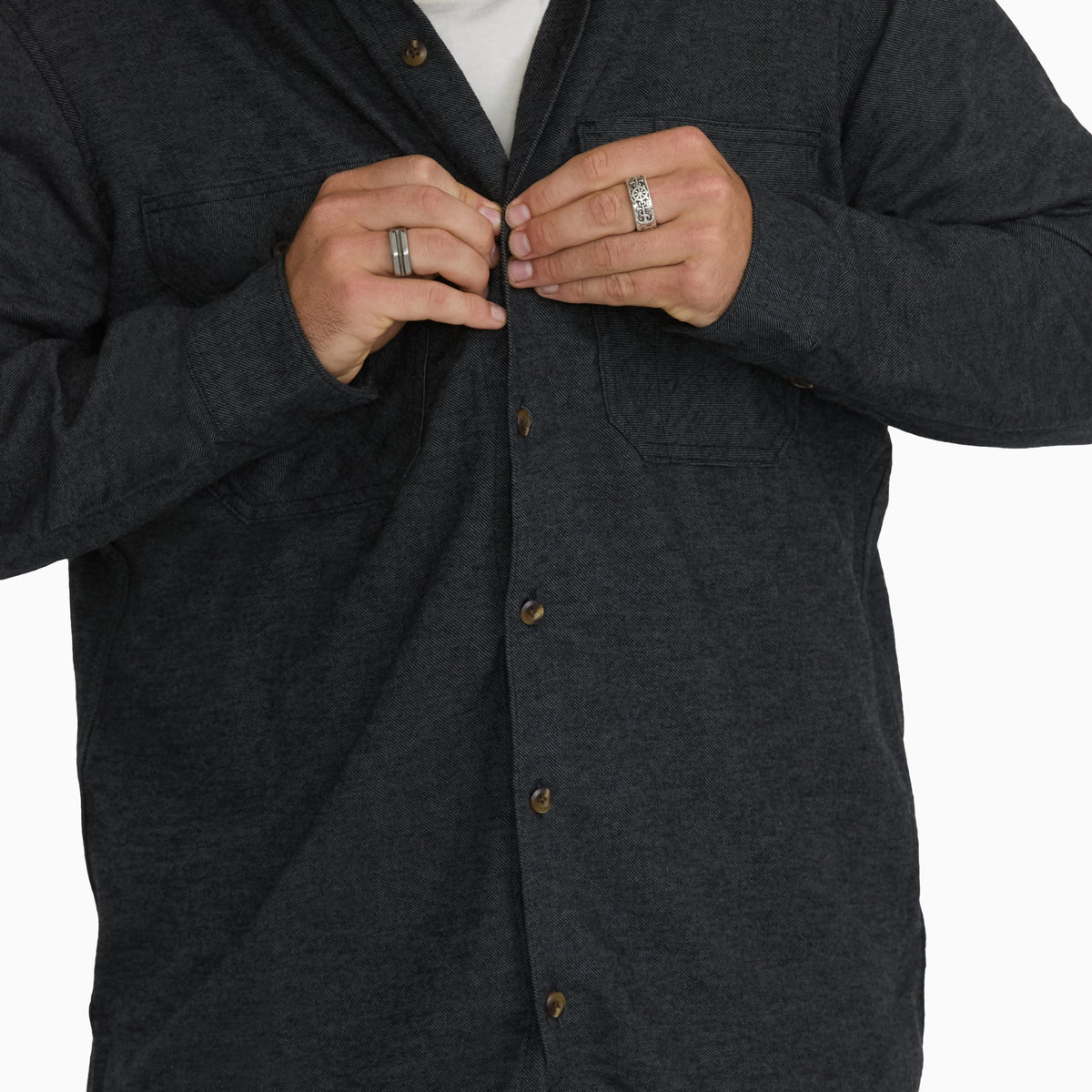 Long Sleeve Flannel Work Shirt - Charcoal (0CH)