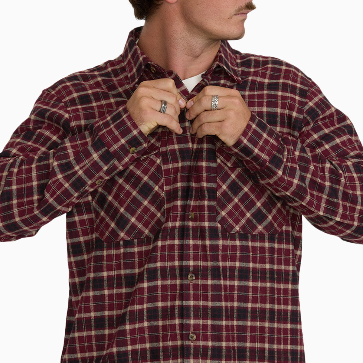 Long Sleeve Flannel Work Shirt - ZINFANDEL (ZIN)