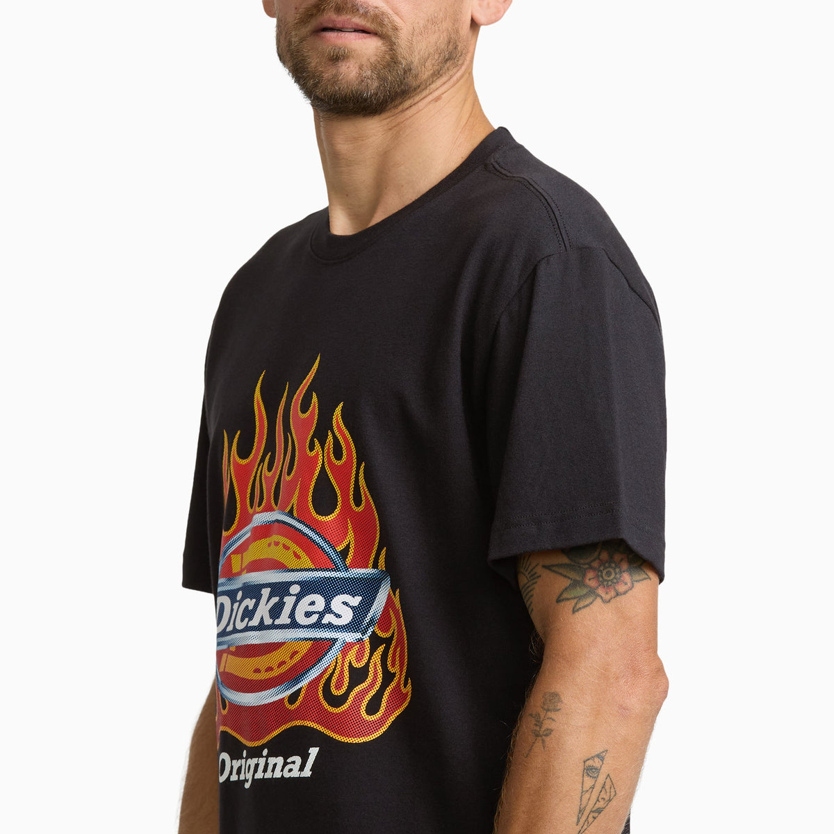 Flame Logo Short Sleeve T-Shirt - Black