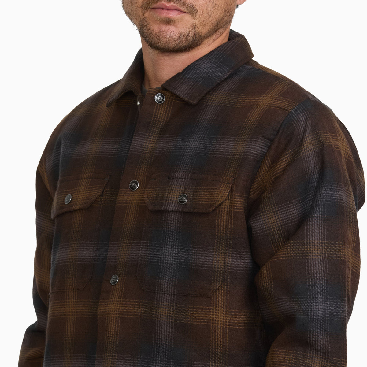 Insulated Plaid Shirt Jacket - TOBACCO (TB0)