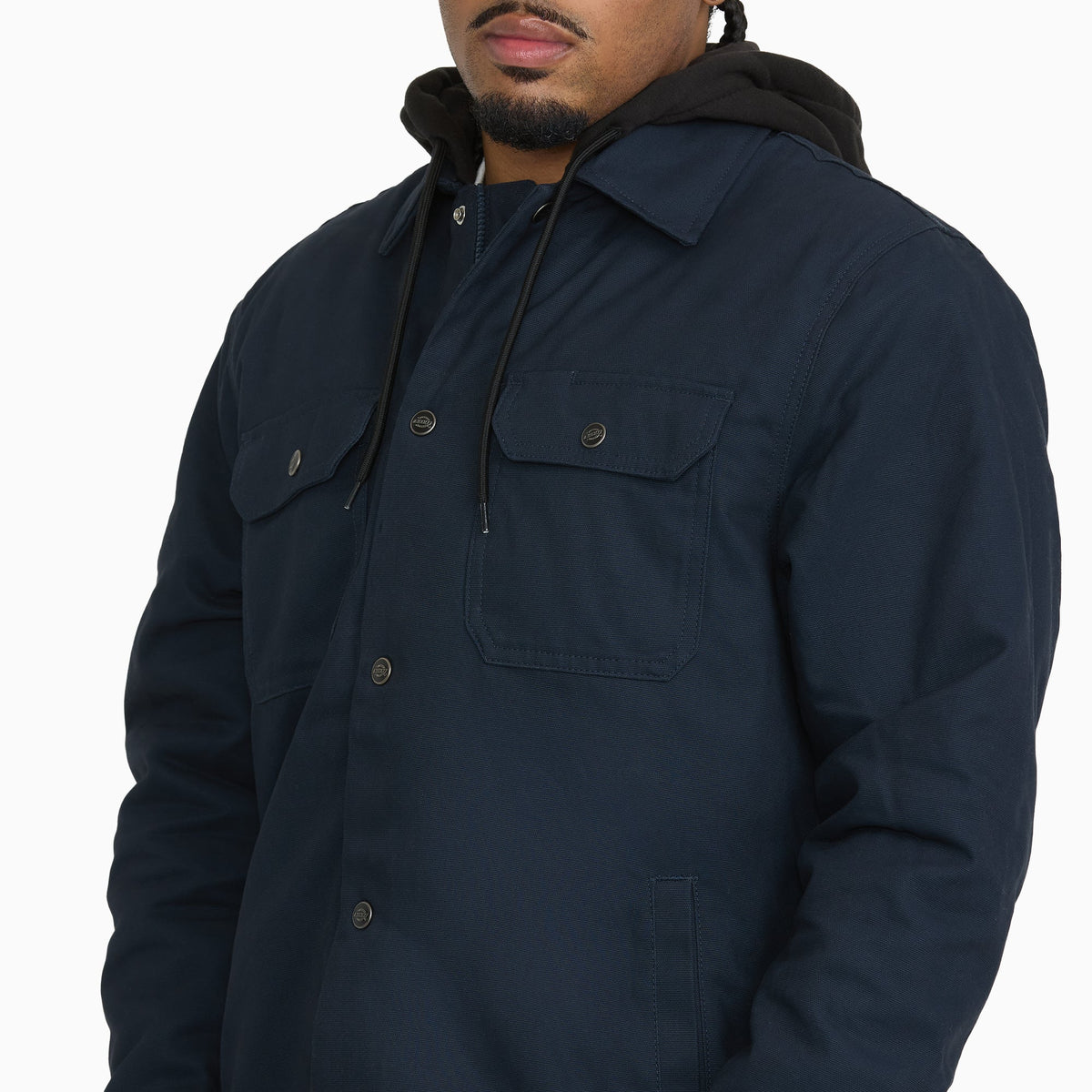 Insulated Duck Hooded Shirt Jacket - Dark Navy (0DN)