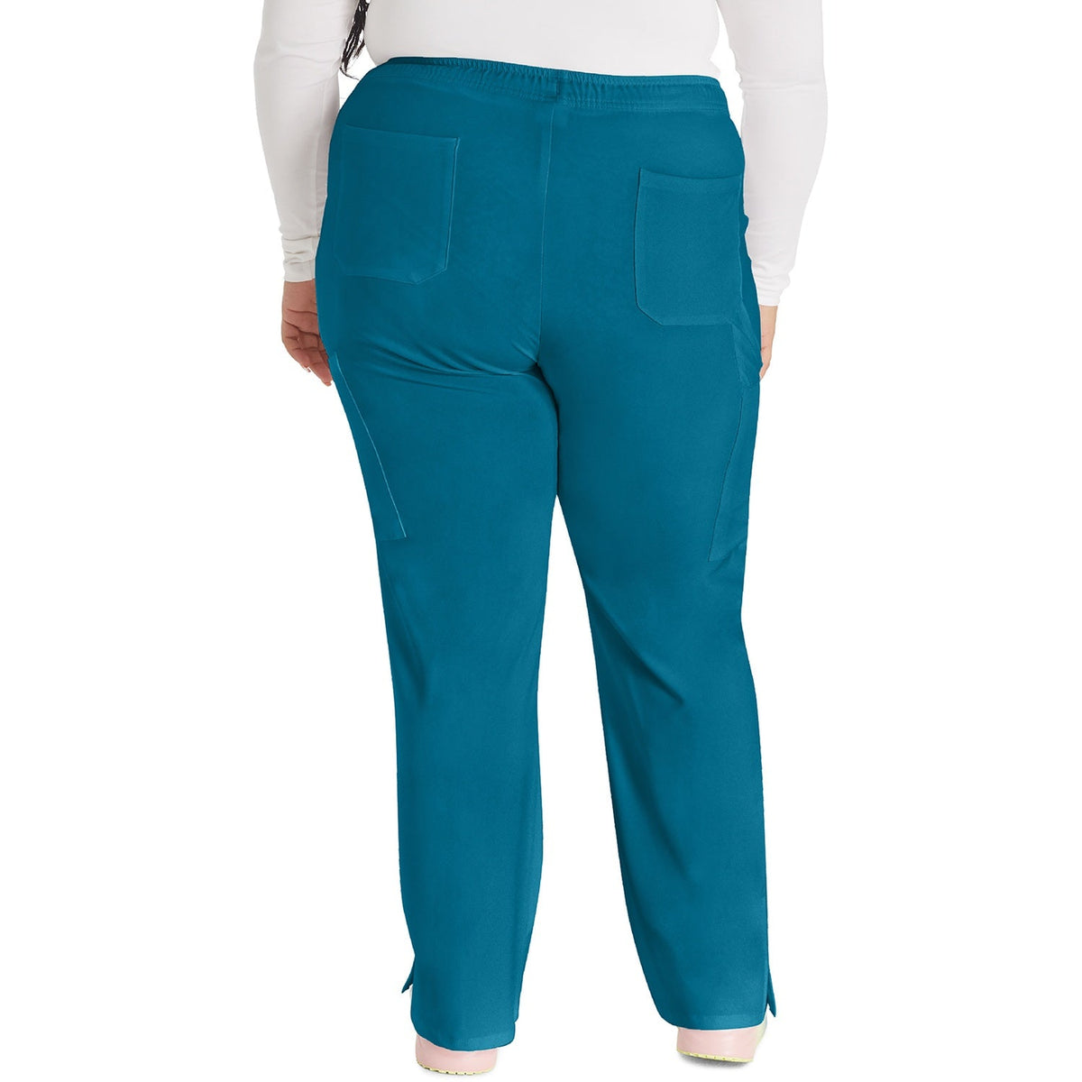 Women's EDS Essentials Mid Rise Straight Leg Drawstring Scrub Pant - Caribbean Blue (CRB)