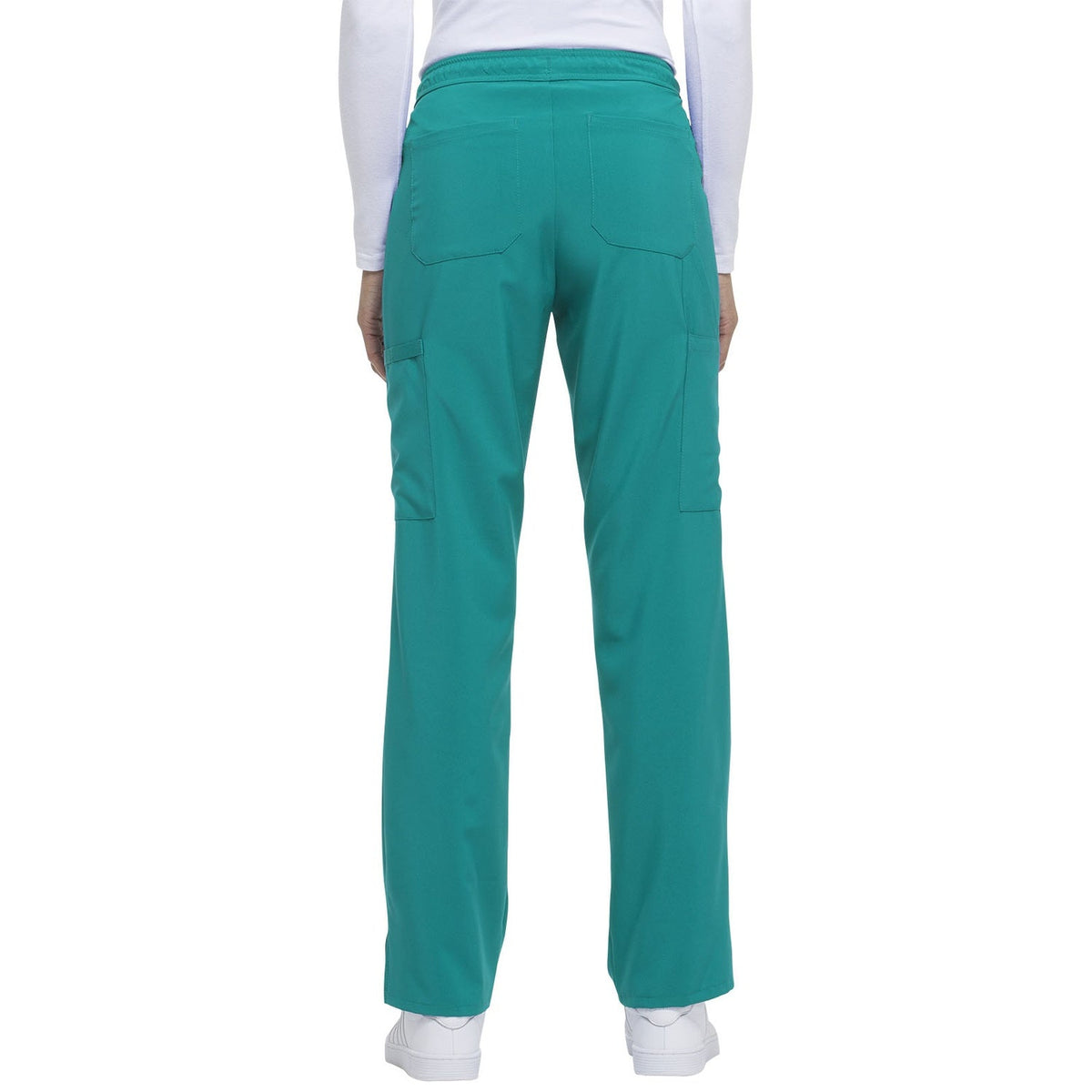 Women's EDS Essentials Mid Rise Straight Leg Drawstring Scrub Pant - Teal Blue (TLB)