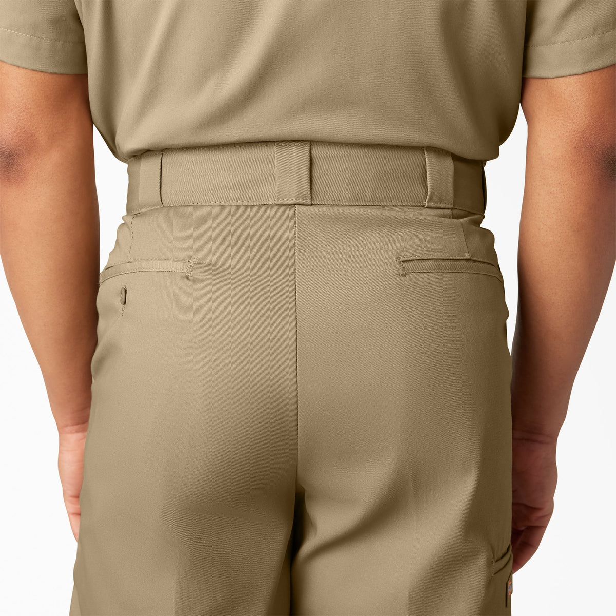Loose Fit Flat Front Work Shorts, 13" - Khaki (KH)