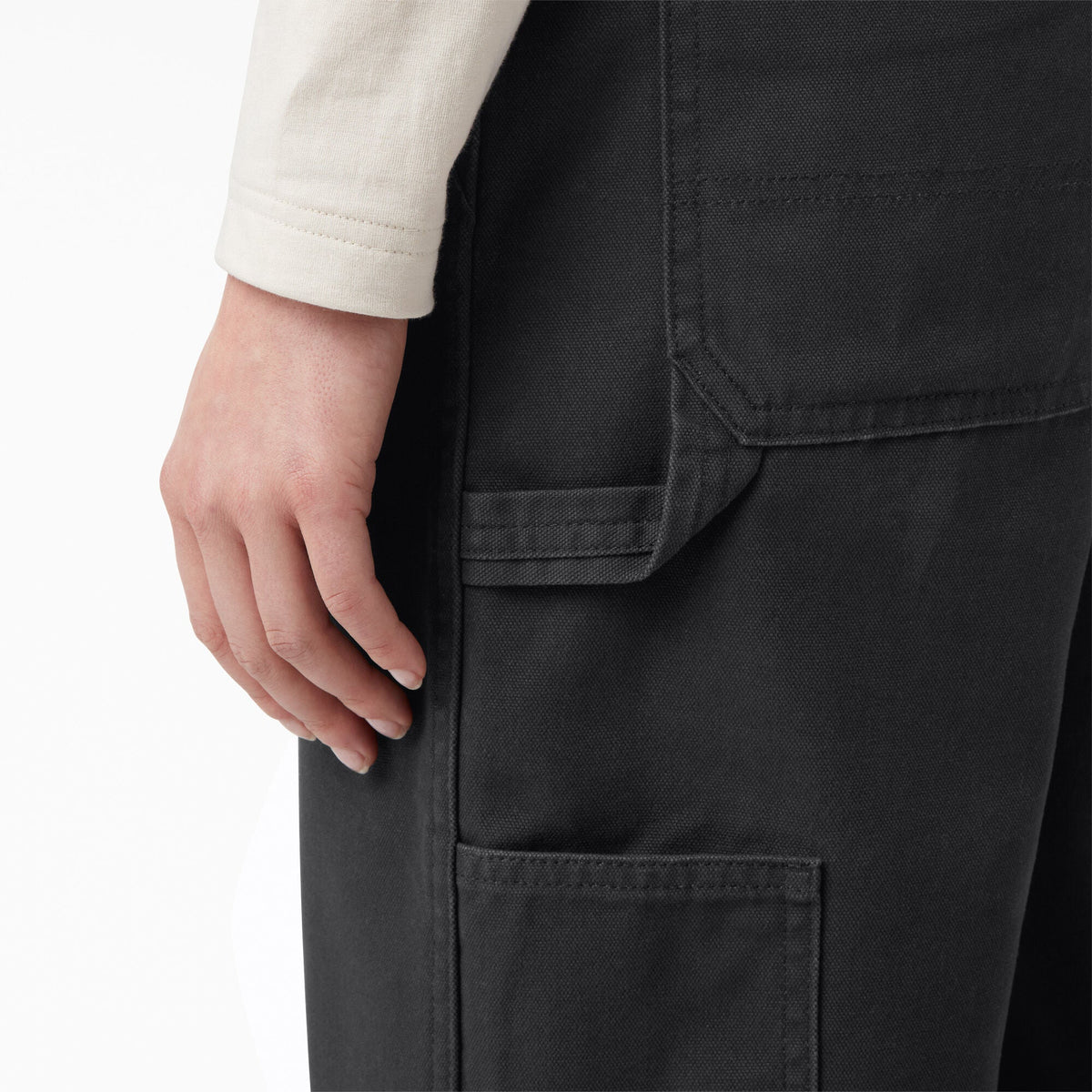 Women's Relaxed Fit Bib Overalls - Rinsed Black (RBK)