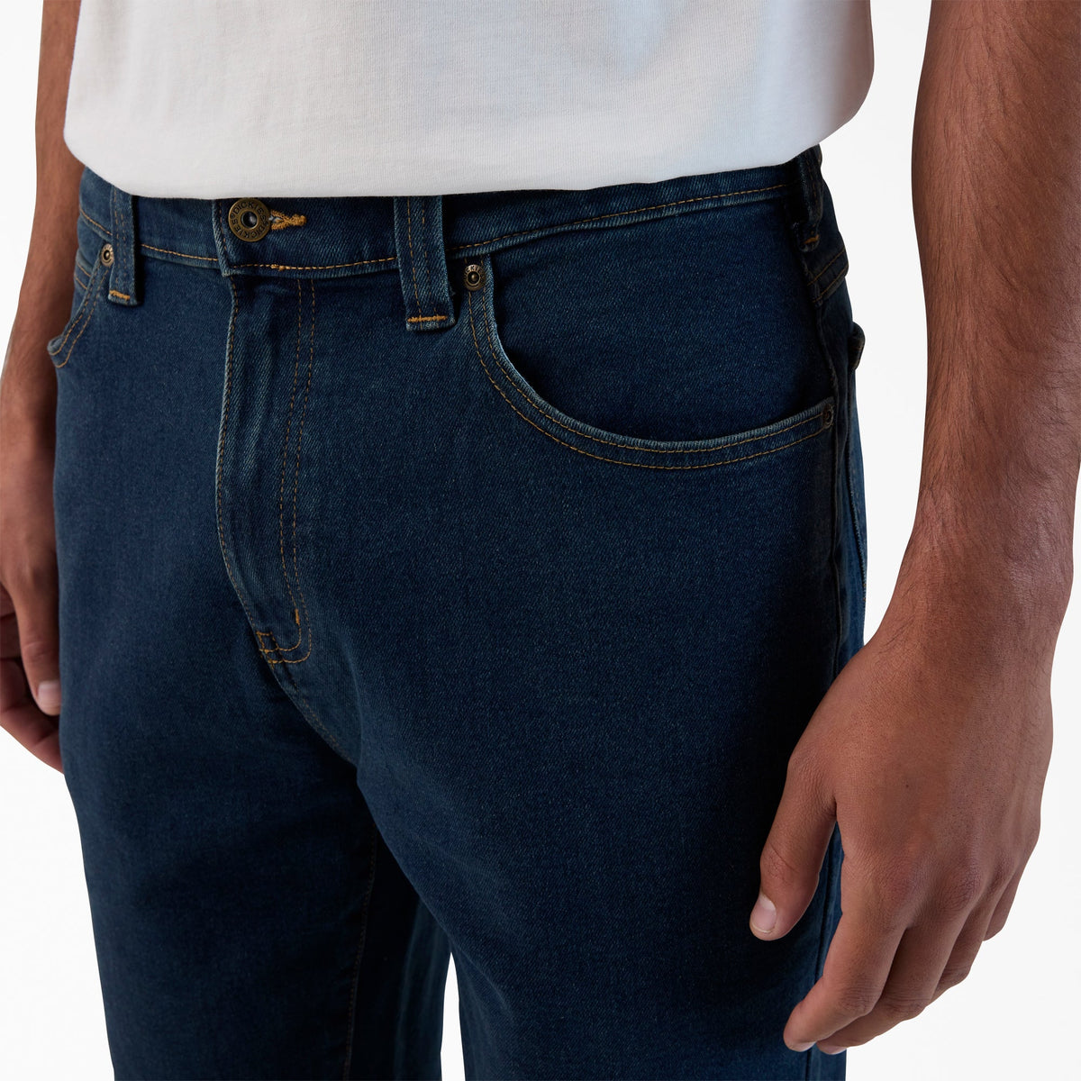 FLEX 5-Pocket Denim Shorts, 11" - Dark Denim Wash (DWI)