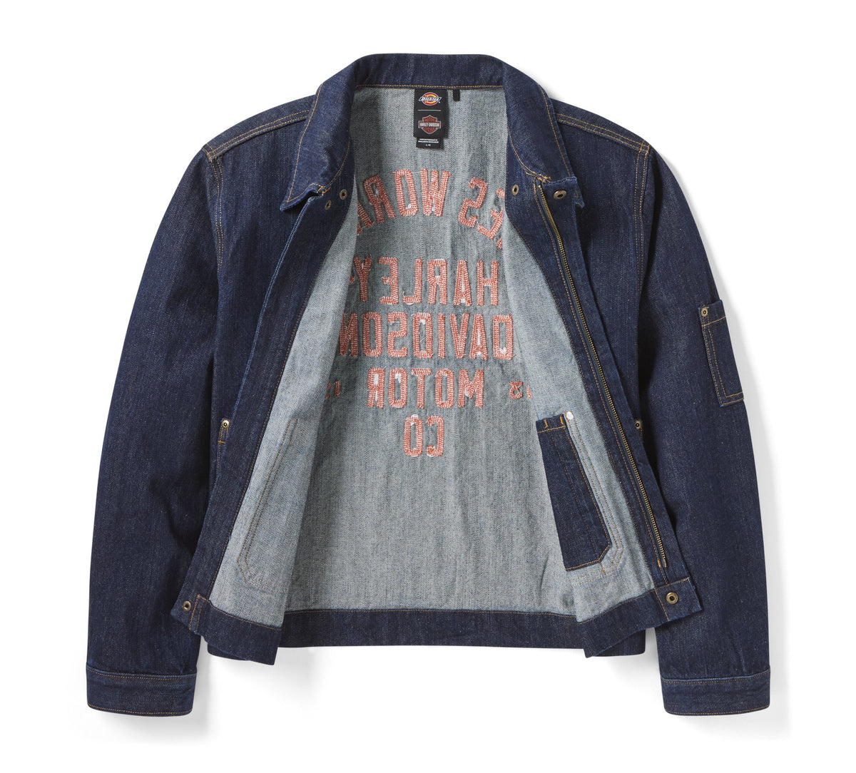 Dickies x Harley-Davidson® Boxy Fit Embroidered Denim Jacket - Rinsed Indigo Blue (RNB)