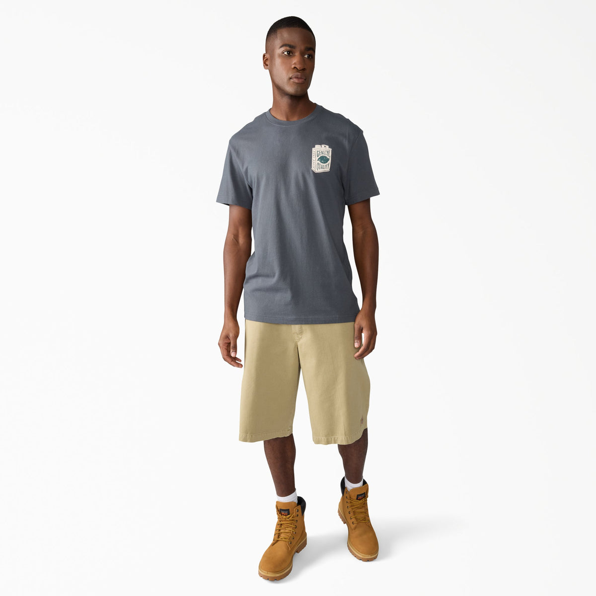 Worn In Loose Work Shorts, 13" - Khaki (KHK)