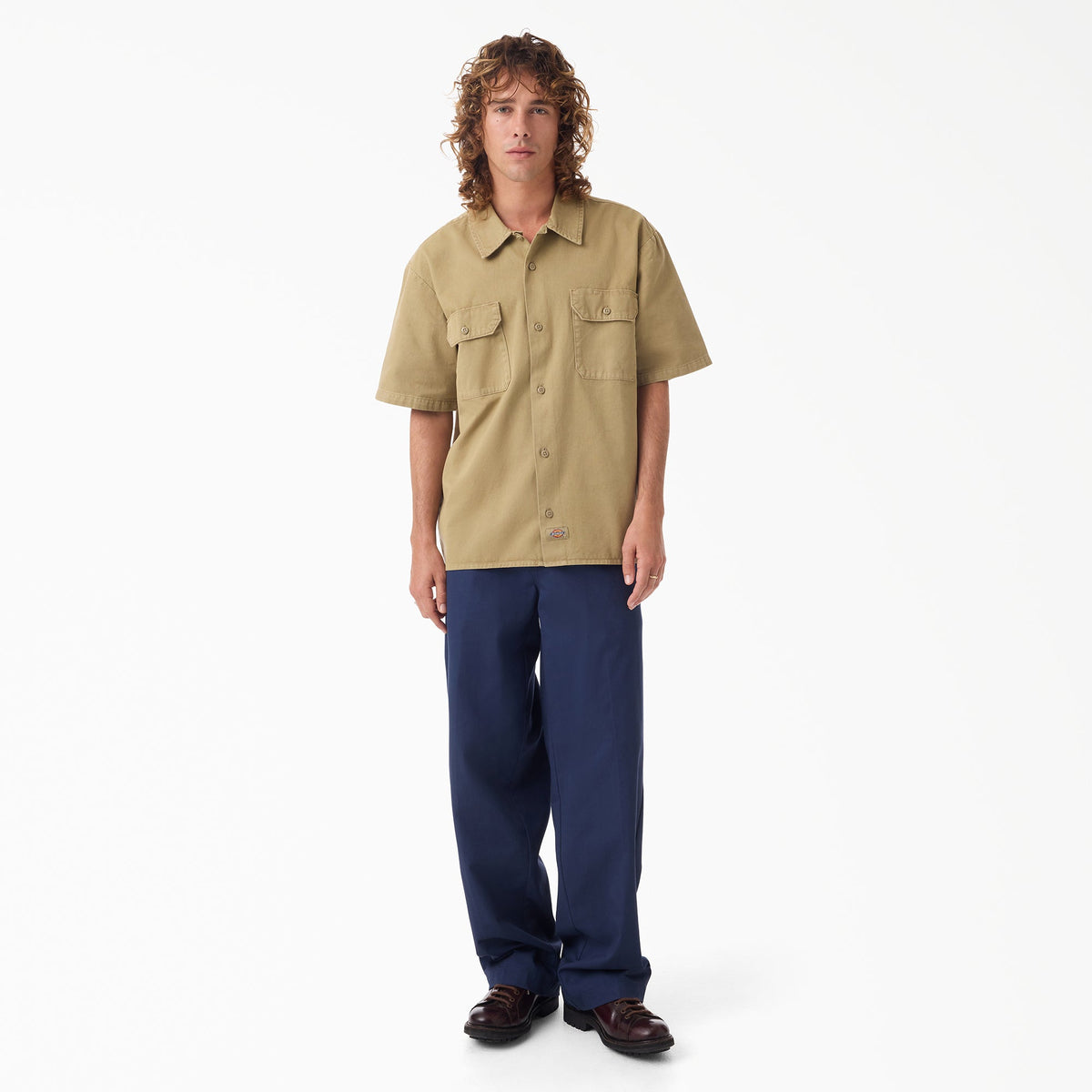 Worn In Solid Work Shirt - Khaki (KHK)