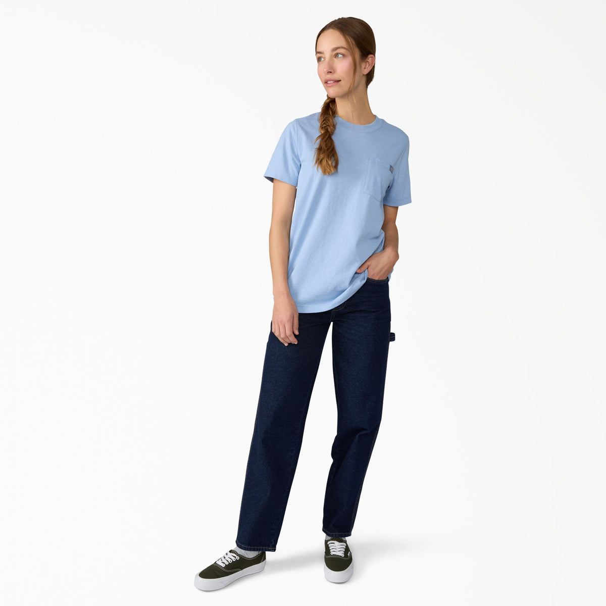 Women's Heavyweight Short Sleeve Pocket T-Shirt - Endless Sky Heather (L49)