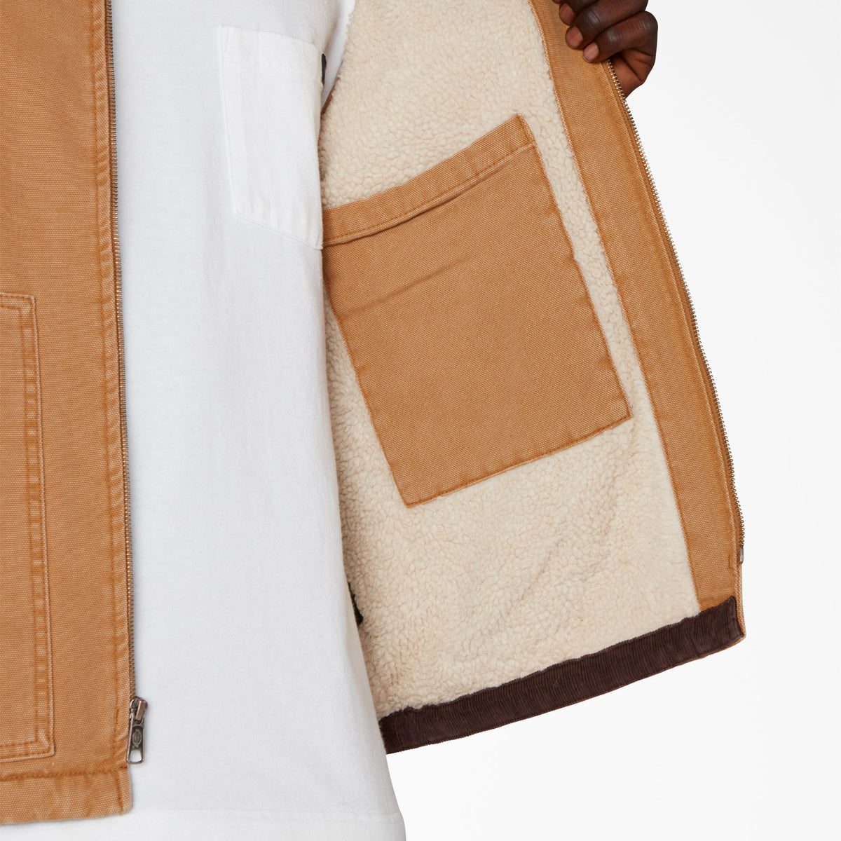 Stonewashed Duck High Pile Fleece Lined Vest - Stonewashed Brown Duck (SBD)