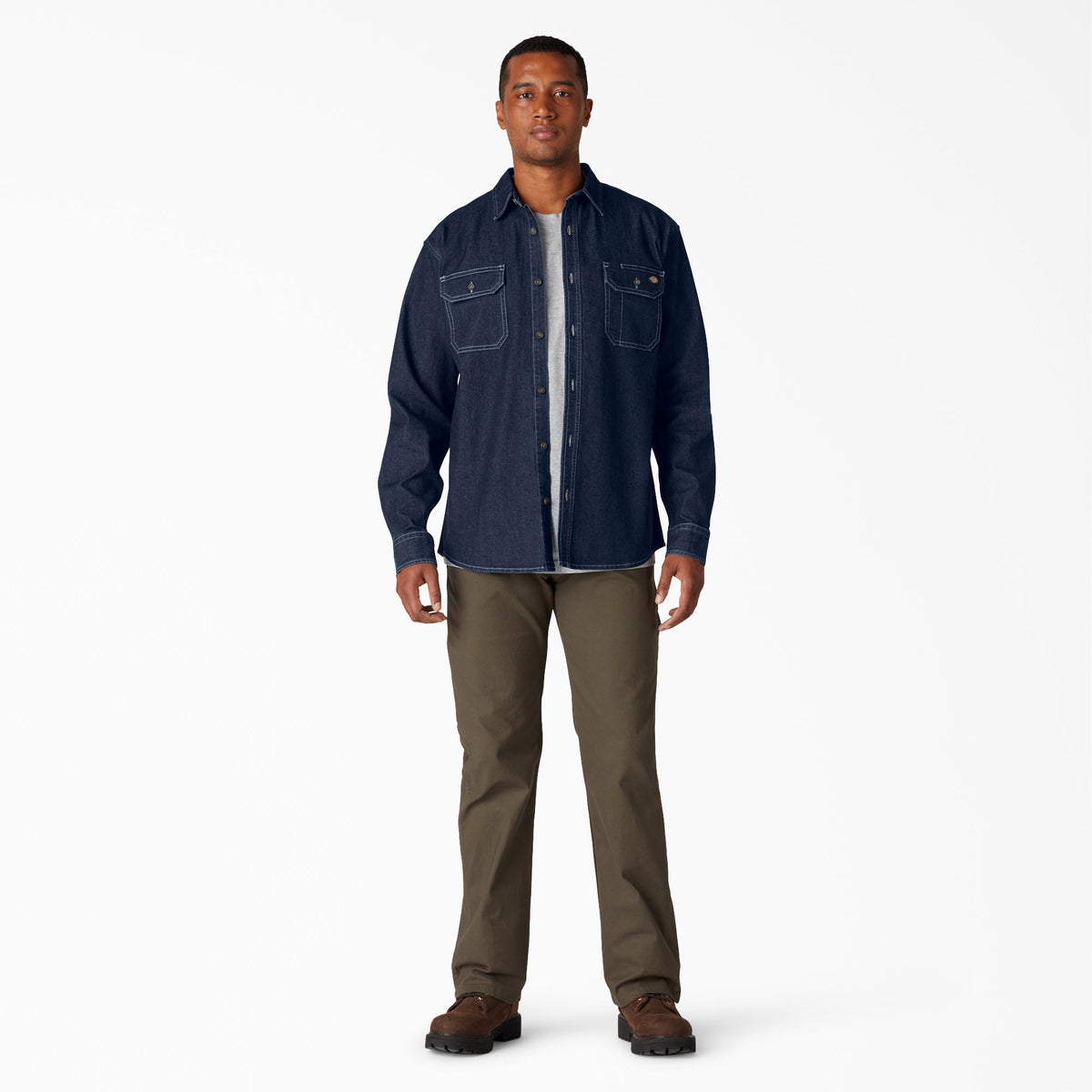 FLEX Denim Long Sleeve Shirt - Dark Denim Wash (DW2)