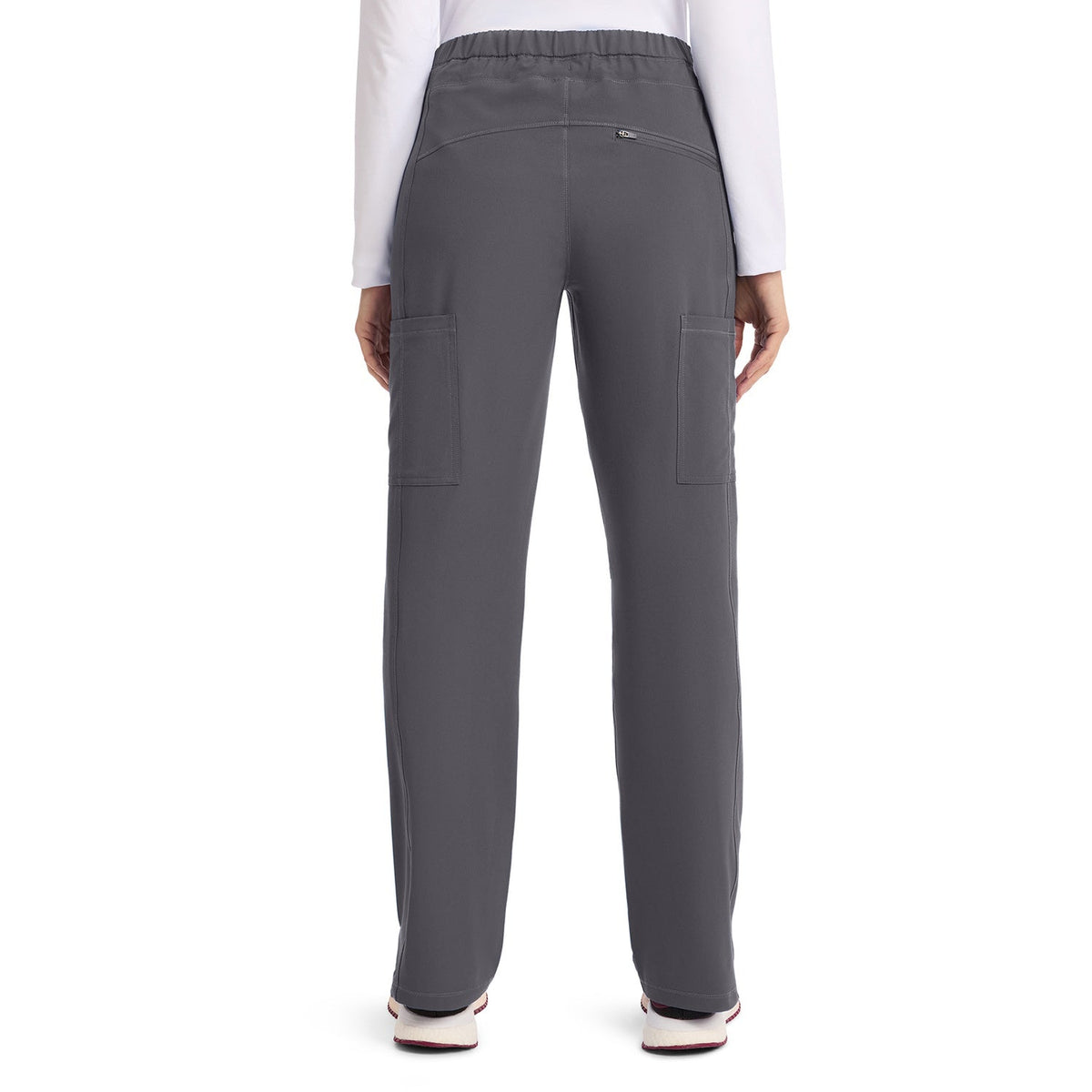 Women's Dynamix Mid Rise Straight Leg Drawstring Scrub Pant - Pewter Gray (PEW)