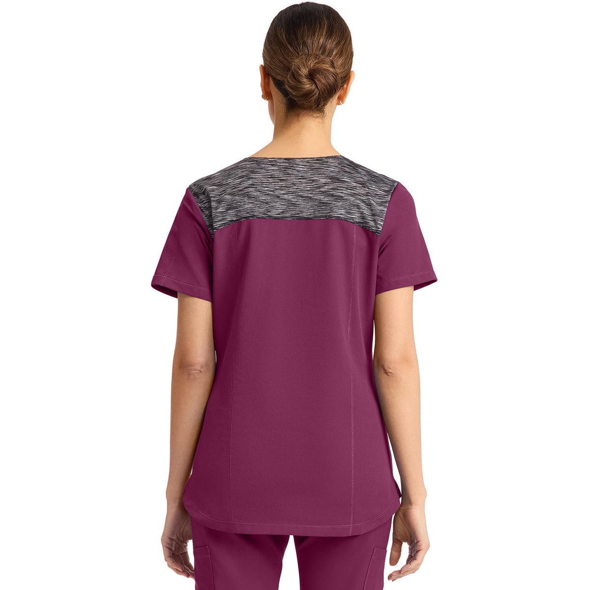Women's Dynamix V-Neck Scrub Top - Wine (WIN)