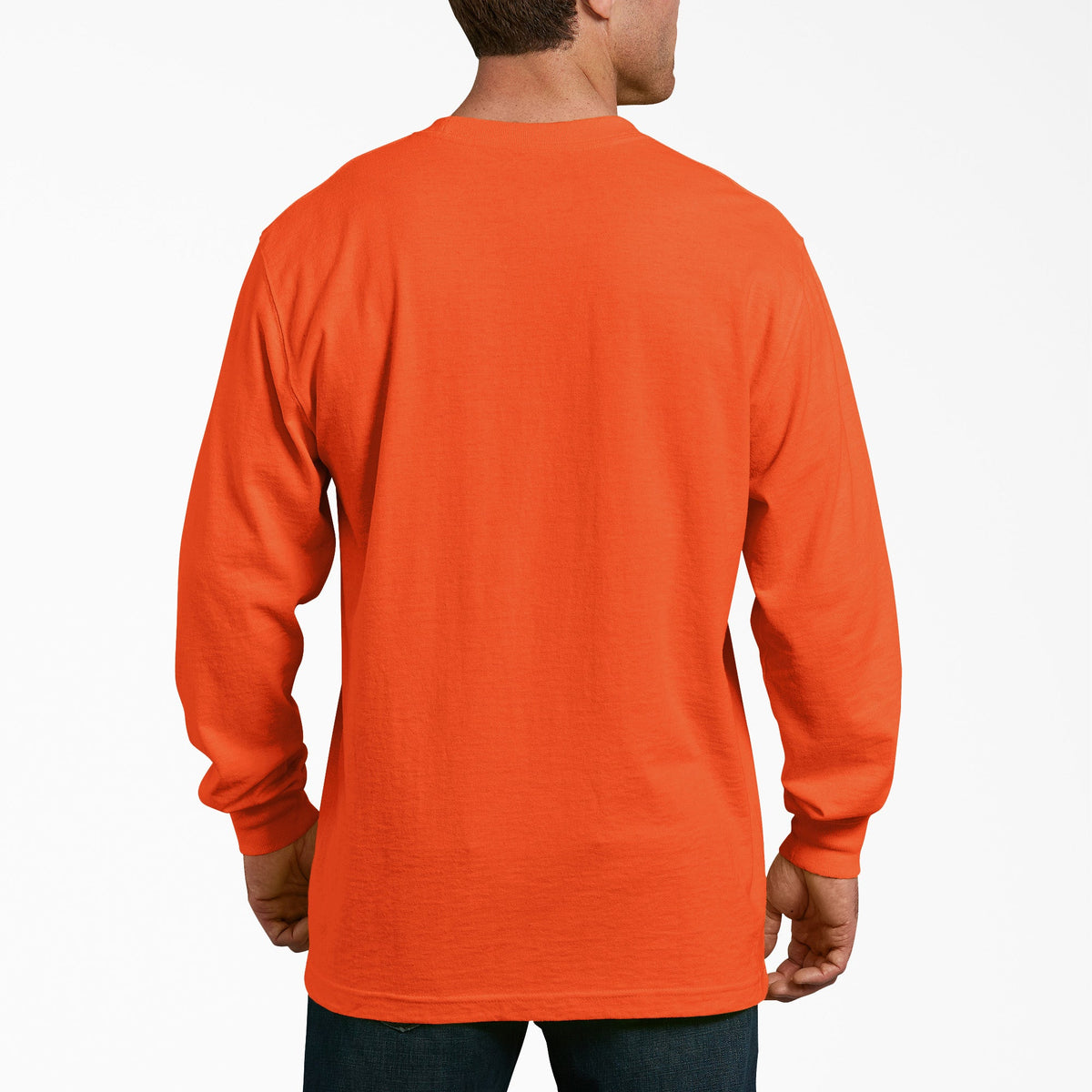 Heavyweight Neon Long Sleeve Pocket T-Shirt - Bright Orange (BOD)