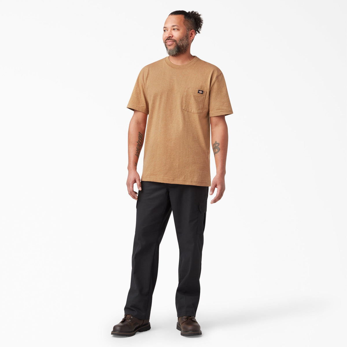 Heavyweight Heathered Short Sleeve Pocket T-Shirt - Brown Duck Heather (BDH)