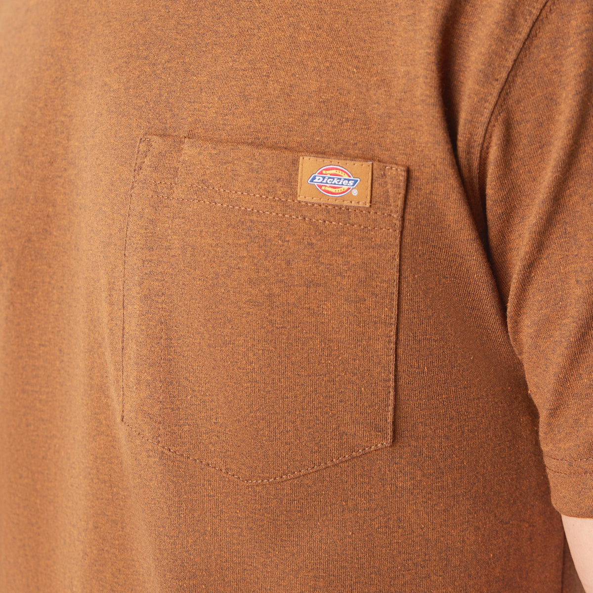 Heavyweight Heathered Short Sleeve Pocket T-Shirt - Brown Duck/Black Heather (K49)