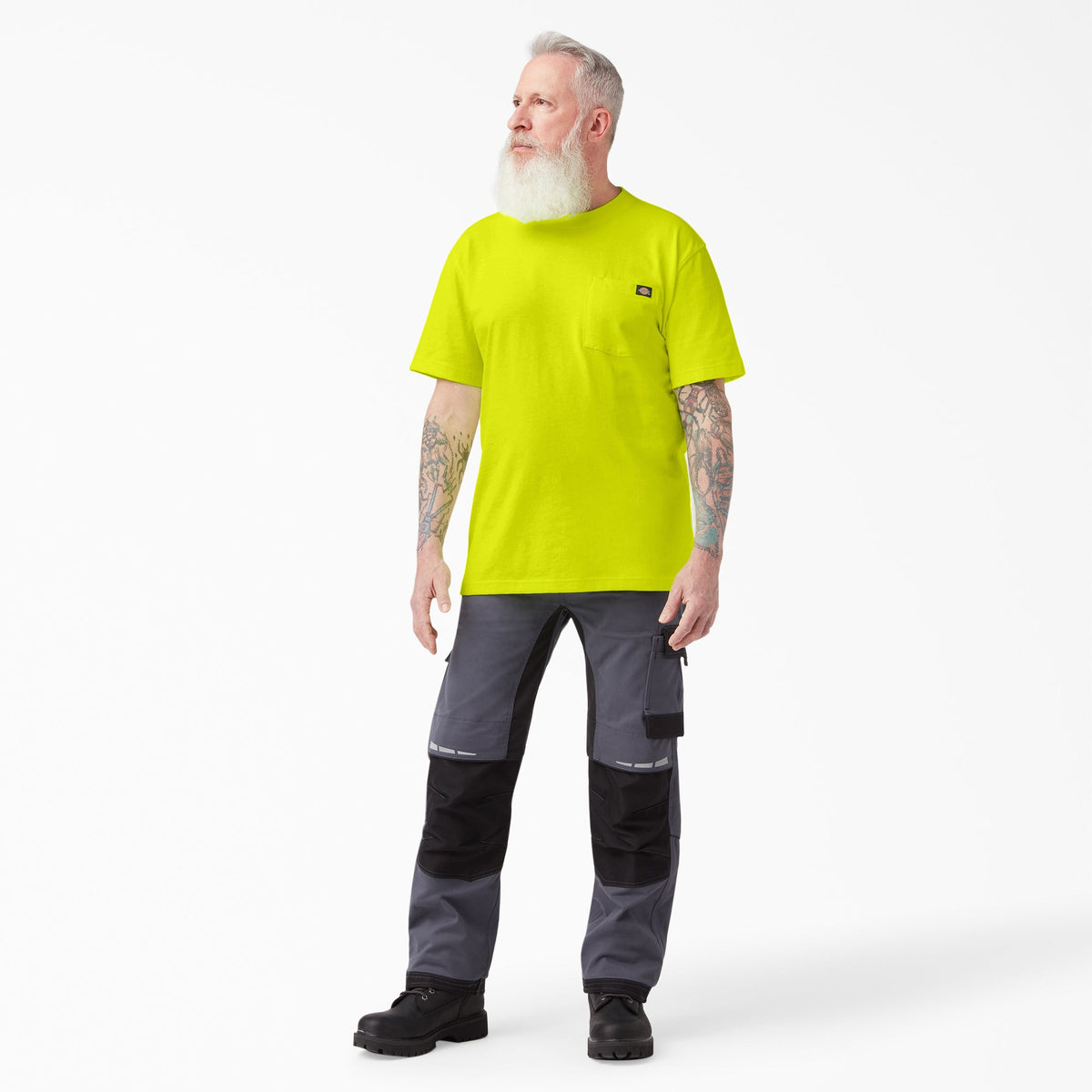 Heavyweight Neon Short Sleeve Pocket T-Shirt - Bright Yellow (BWD)