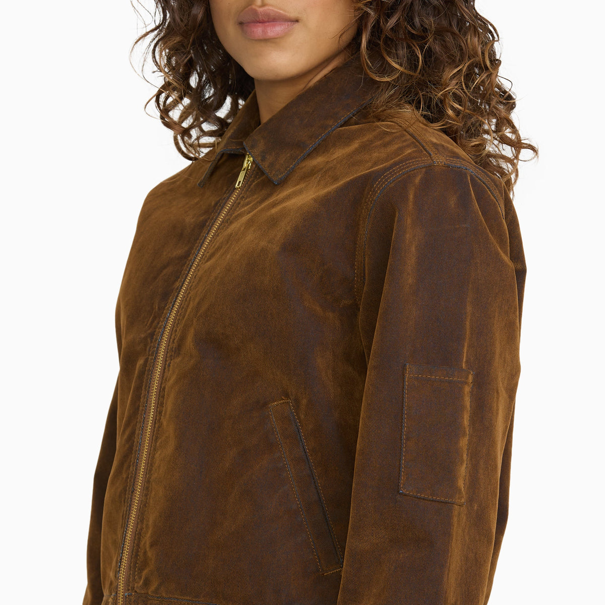 Women's Flocked Unlined Cropped Eisenhower - Glazed Ginger Flocked/Enzyme W (GGF)