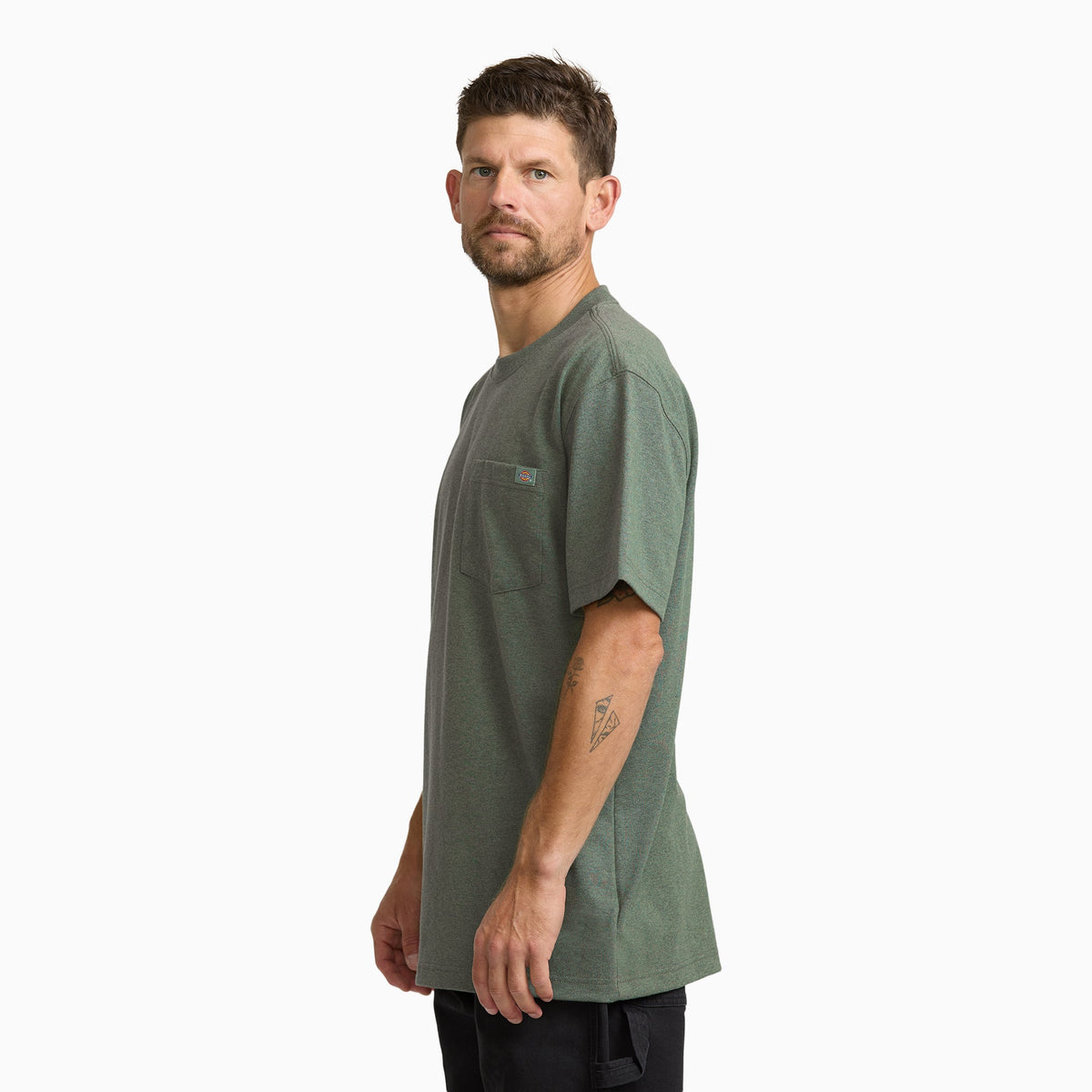 Heavyweight Heathered Short Sleeve Pocket T-Shirt - Sea Spray Heather (M10)