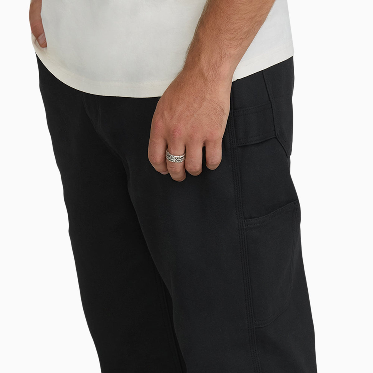 Duck Fleece Carpenter Work Pants - Black (BLK)