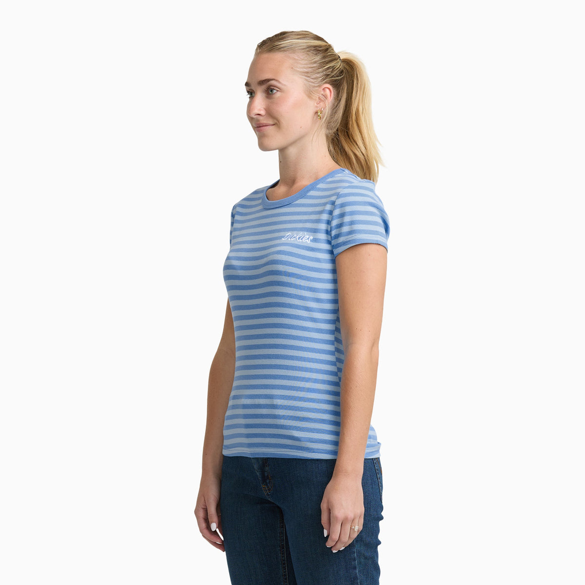 Junior's Short Sleeve Crew Tee - Blue/Lt Blue (BLL)