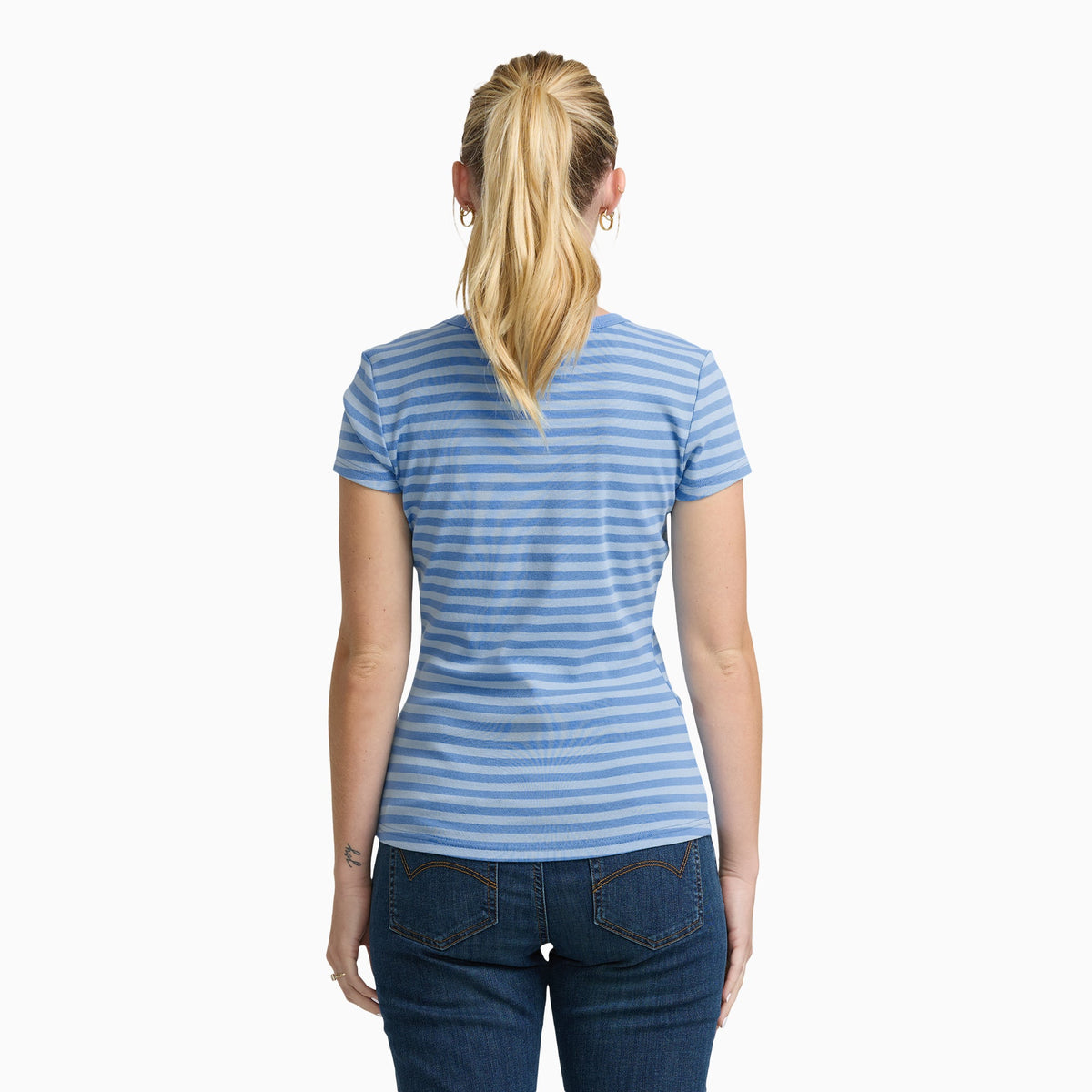 Junior's Short Sleeve Crew Tee - Blue/Lt Blue (BLL)