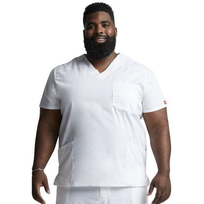 Men's EDS Signature V-Neck Scrub Top - White (DWH)
