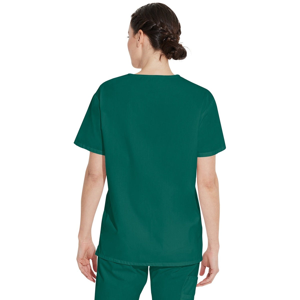 Unisex EDS Signature Tuckable V-Neck Scrub Top - Hunter Green (GH)