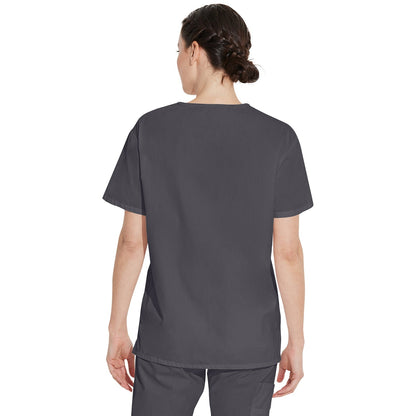 Unisex EDS Signature Tuckable V-Neck Scrub Top - Pewter Gray (PEW)
