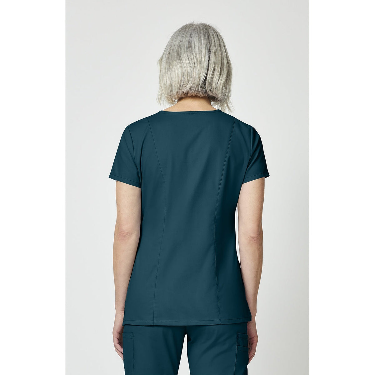 Women's EDS Signature V-Neck Scrub Top - Caribbean Blue (CRB)