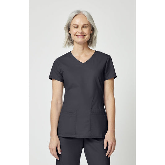 Women's EDS Signature V-Neck Scrub Top - Pewter Gray (PEW)