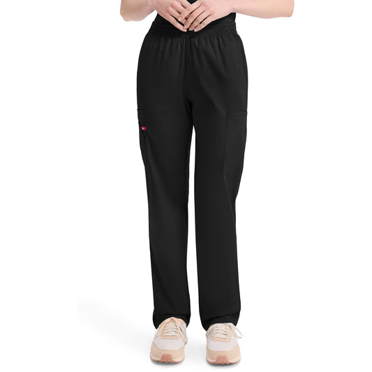 Women's EDS Signature Natural Rise Tapered Leg Pull-On Scrub Pant - Black (BLK)