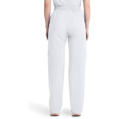 Women's EDS Signature Natural Rise Tapered Leg Pull-On Scrub Pant - White (DWH)