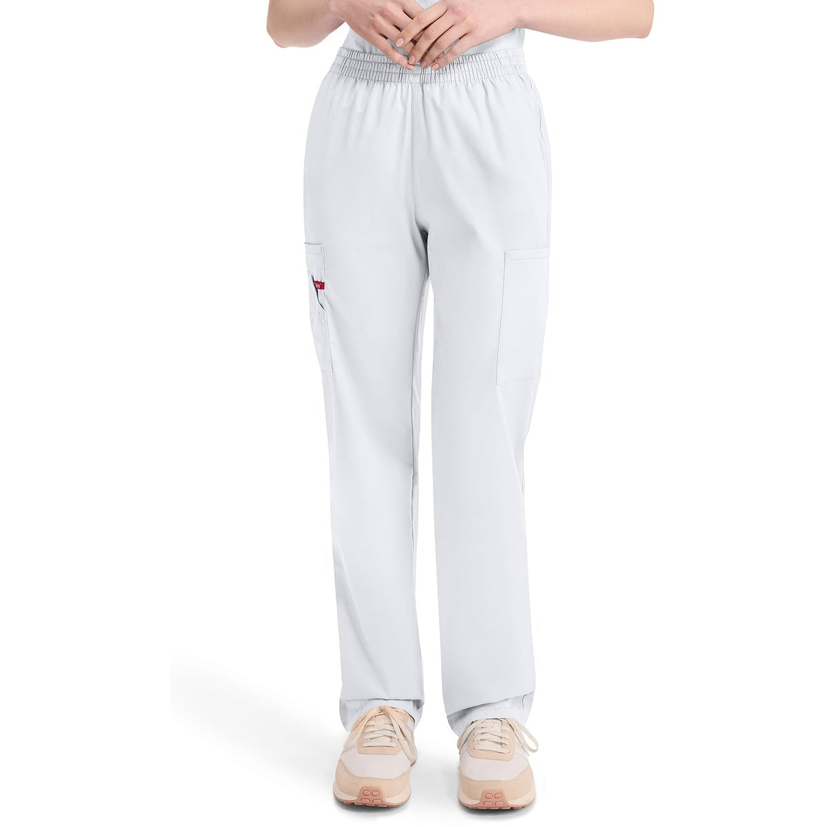 Women's EDS Signature Natural Rise Tapered Leg Pull-On Scrub Pant - White (DWH)