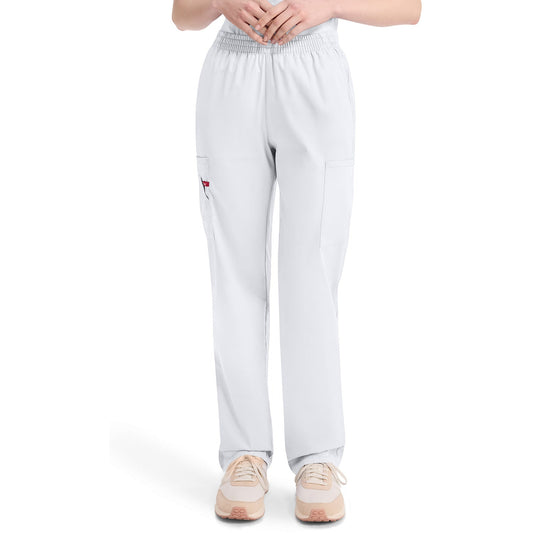 Women's EDS Signature Natural Rise Tapered Leg Pull-On Scrub Pant - White (DWH)