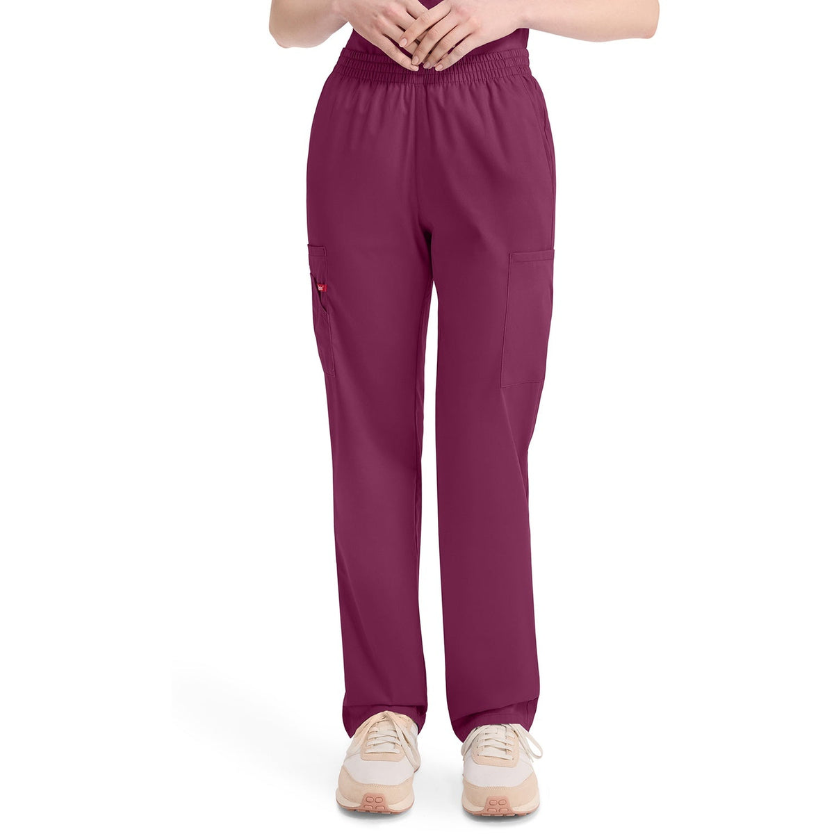 Women's EDS Signature Natural Rise Tapered Leg Pull-On Scrub Pant - Wine (WIN)