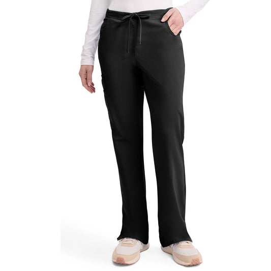 Women's EDS Signature Mid Rise Drawstring Cargo Scrub Pant - Black (BLK)