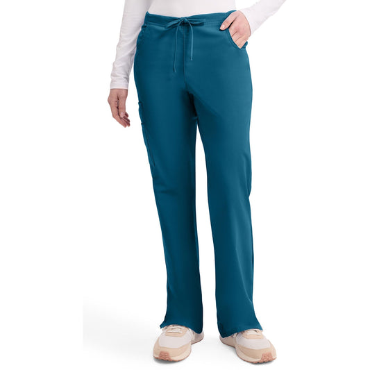 Women's EDS Signature Mid Rise Drawstring Cargo Scrub Pant - Caribbean Blue (CRB)