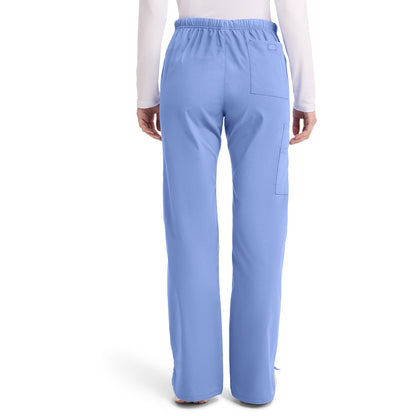 Women's EDS Signature Mid Rise Drawstring Cargo Scrub Pant - Ceil Blue (CBL)