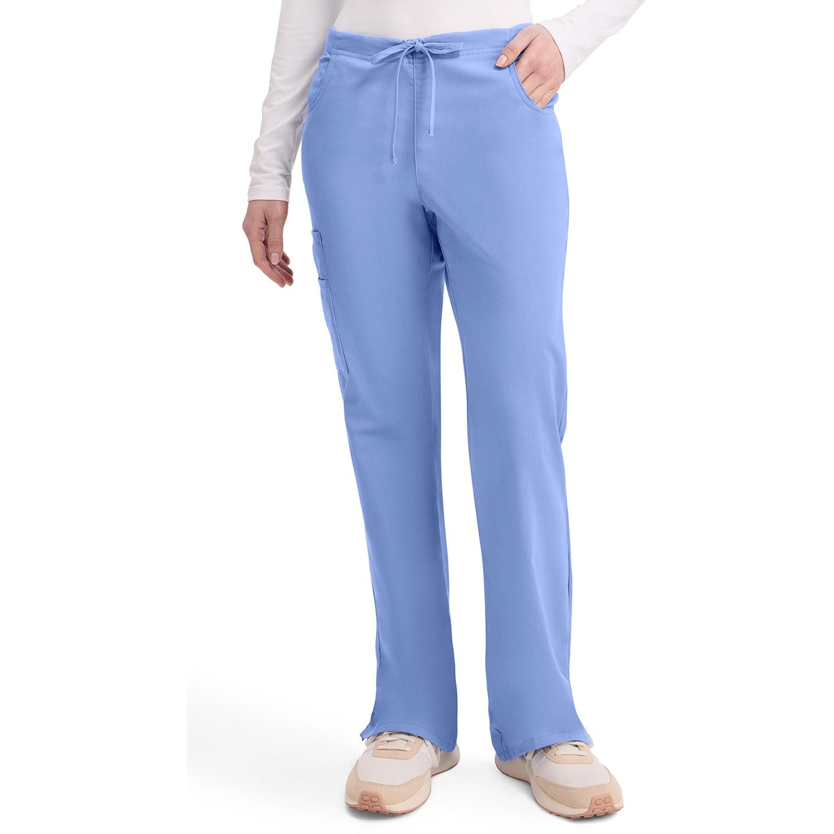 Women's EDS Signature Mid Rise Drawstring Cargo Scrub Pant - Ceil Blue (CBL)