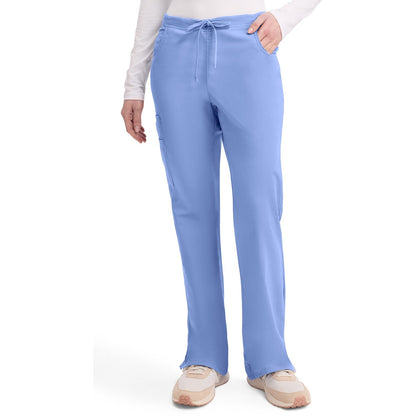 Women's EDS Signature Mid Rise Drawstring Cargo Scrub Pant - Ceil Blue (CBL)
