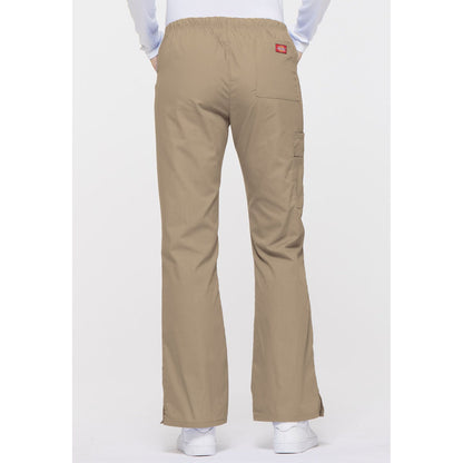 Women's EDS Signature Mid Rise Drawstring Cargo Scrub Pant - Khaki (KHA)