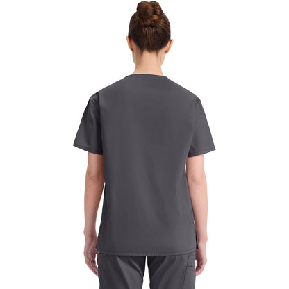 Women's EDS Signature V-Neck Scrub Top - Pewter Gray (PEW)